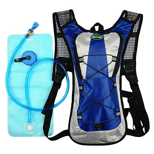 Hydration Pack with 2L Backpack Water Bladder 5 Points Improvement Newly Design Lightweight Outdoor Tactical Survival Reservoir Men Women Kids Camping Hiking Running Biking Bag (Blue)