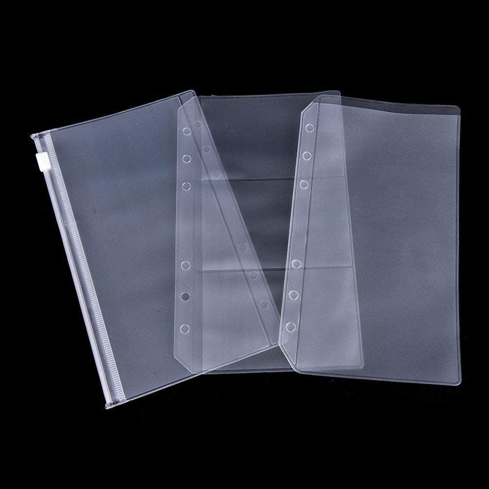 Office Accessory A5/A6 Transparent Zip Lock Envelope Binder Pocket Refill Organization Stationery File Folder Accessories
