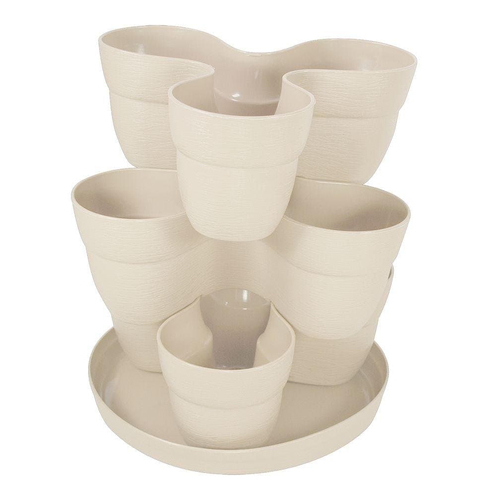 Flower Tower, White, Stackable Planter