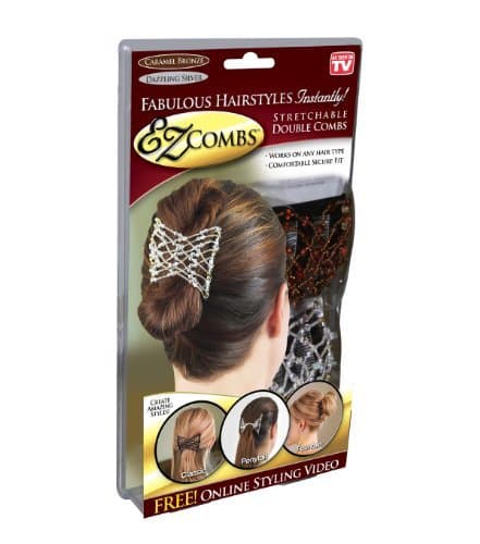 EZ Combsâ Stretchable Double Combs - Caramel Bronze/Dazzling Silver