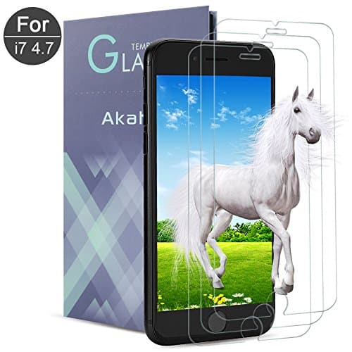 iPhone 6 6s 7 Screen Protector,Akaho Tempered Glass 3D Touch Compatible,9H Hardness,Bubble Free ( 3Pack )
