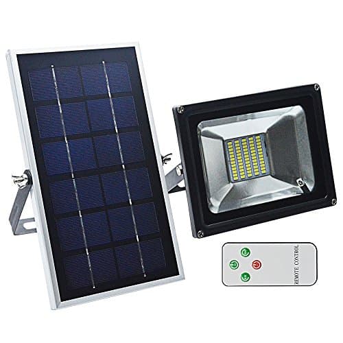 GLW 60 LEDs Solar Light, Remote Control Outdoor Security Floodlight, 350 Lumen, IP65 Waterproof Solar Flood Light with Auto-induction for Lawn, Garden