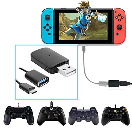 USB Controller Adapter for Nintendo Switch, YTTL Gamepad Converter PS3 / PS4 / XBOX 360 / XBOX ONE Controllers Compatible with Nintendo Switch, Support TV and Undocked Mode with Type-C OTG Cable