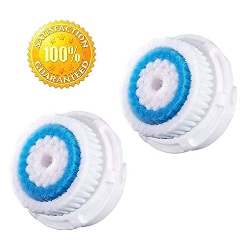 Deep Pore Replacement Facial Cleansing Brush Heads with Caps Replacement Set,fits Mia, Mia2, Mia3 (Aria), SMART Profile, Alpha Fit, Pro, Plus and Radiance Cleansing Systems (2 Pack) Youngfocus