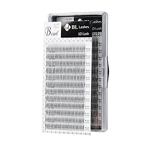 Eyelash Extension BL Lash 5D Volume Lash B Curl Thickness 0.07mm (0.07X12mm)