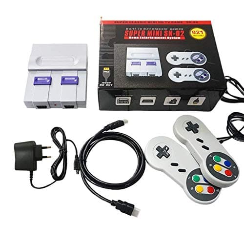 EU Plug Super Mini HDMI Retro Classic Video Game Console TV Game Player Built-in 821 Games with Dual Gamepads for SNES SFC NES
