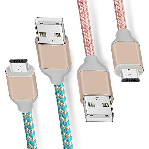 Xbox One Controller Charging Cables,6ft PS4 Micro usb Cords for Playstation 4,Dualshock 4, Ps4 Slim/Pro,Android Smartphones -Blue  Pink