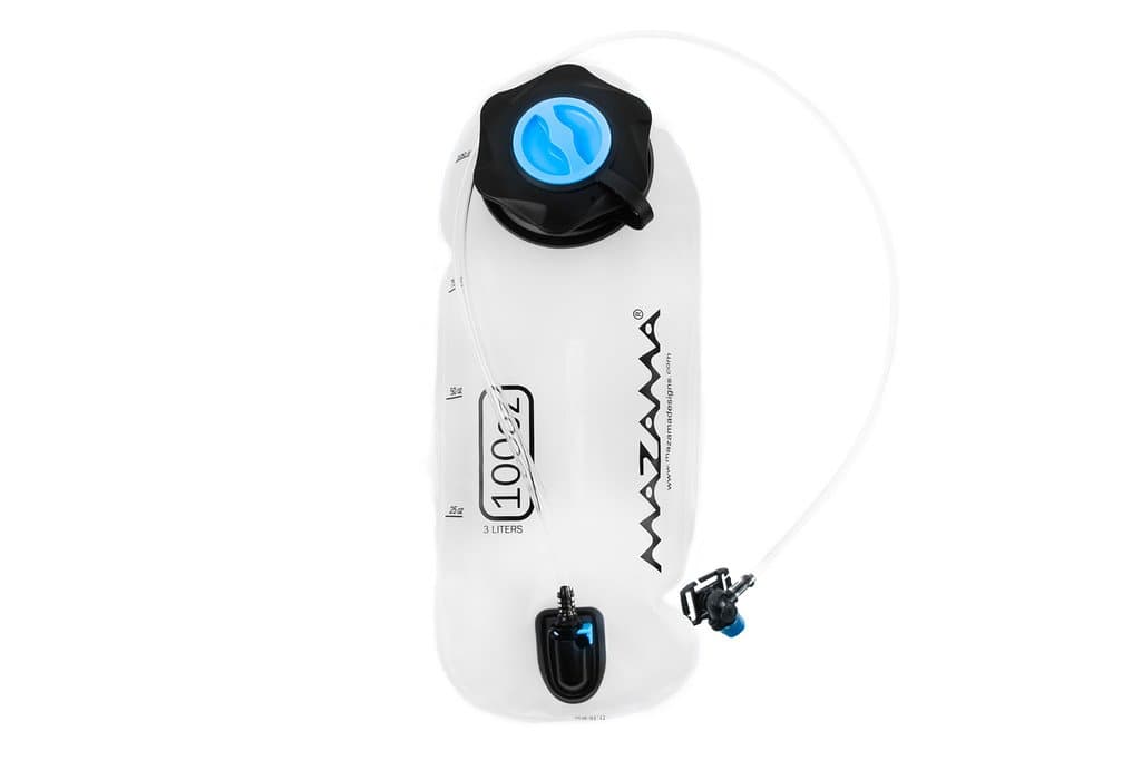 Mazama Celilo Dual Cap Top Fill Hydration Bladder, Replacement Water Bladder Fits Most Hydration Pack Water Backpack Applications, 100 oz