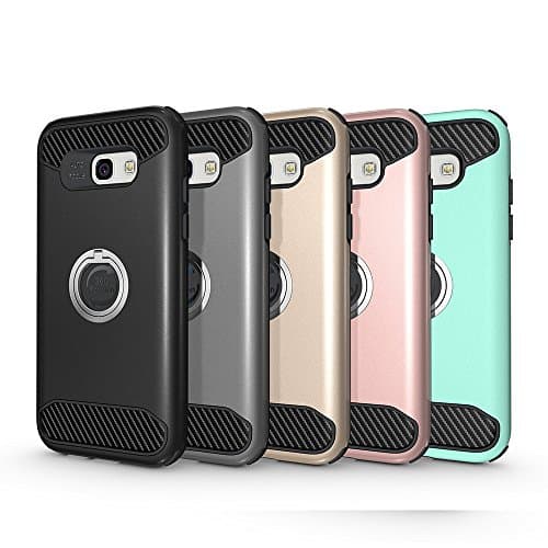 Case For Samsung A7 2017,Ring Kickstand Case Soft Cover 360 Degree Rotating Case For Samsung Galaxy A7 2017 (GOLD)