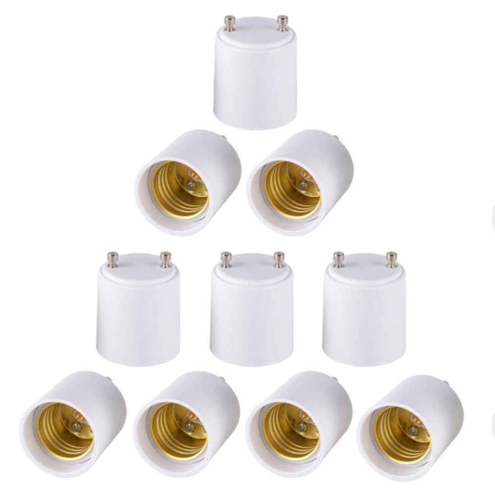 Onite 10pcs GU24 to E26 E27 Adapter for LED Bulb, Converts your Pin Base Fixture to Standard Screw-in Lamp Socket