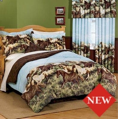 Thunder Run Wild Horses King Comforter Set (8 Piece Bed In A Bag)