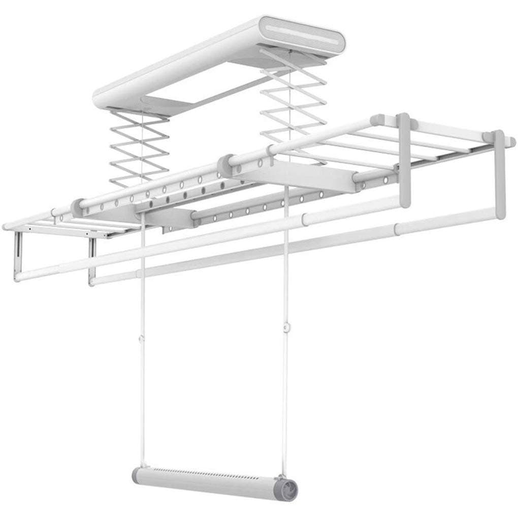 YHLZ Drying Rack, Electric Drying Rack Automatic Lifting Wall Mount Electric Retractable Clothes Drying Rack Laundry Drying Rack 4 Drying Rods White