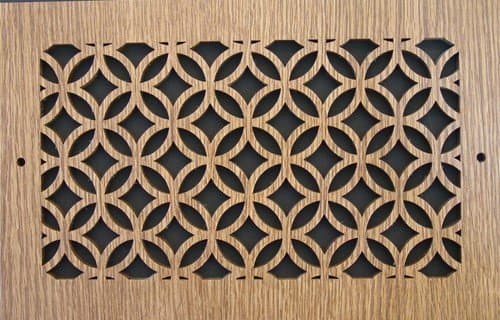 LASER CUT OAK VENEER 1/4" THICK VENT COVER Pattern H 30 x 30 (31-3/4" x 31-3/4" Overall)