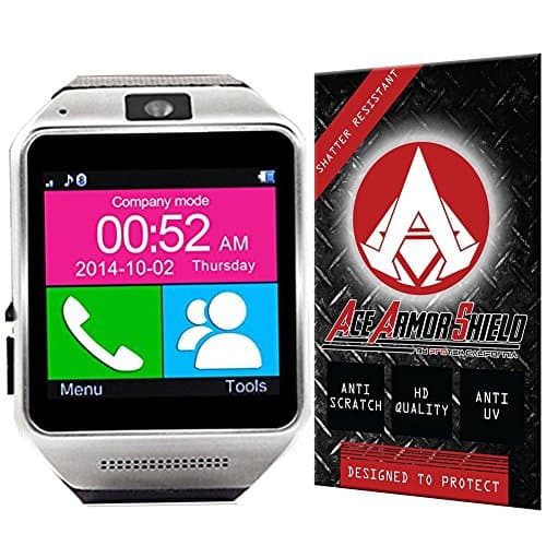 Ace Armor Shield Shatter Resistant Screen Protector for the Indigi® Innovation Bluetooth SmartWatch / Military Grade / High Definition / Maximum Screen Coverage / Supreme Touch Sensitivity /Dry or Wet Easy Installation with free lifetime replacement warranty