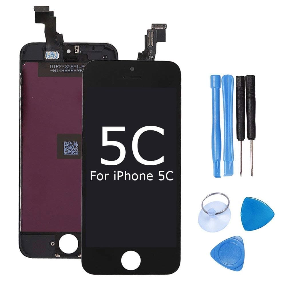 ibaye Screen Replacement Compatible iPhone 5C LCD Display Touch Digitizer Glass Lens Assembly Camera and Home Button Repair with Tools