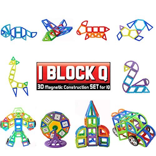 IBLOCKQ 20-Pieces Half Circle Set. 3D Magnetic STEM Construction Toy. Creative and Educational Building Blocks. Magnet Bricks Stacking Set