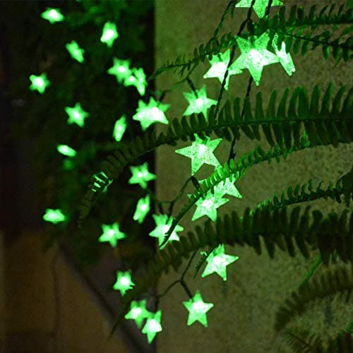 EYUVAA LABEL 30 LED 10M Star Shape LED String Lights Multi Color Fairy Lamp for Christmas Diwali Birthday Wedding Decoration (Green)