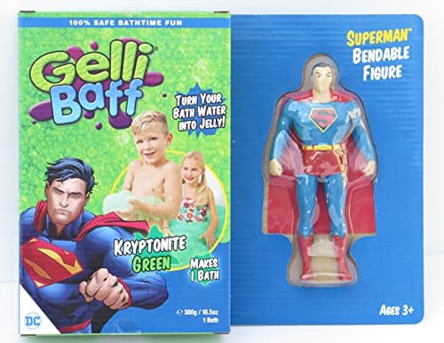Superman kryptonite green Gelli Baff and bendable figure.