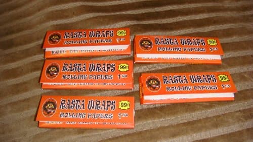 1/4 Rasta Wraps Slow Burning Tobacco Rolling Papers (Quantity of 5)