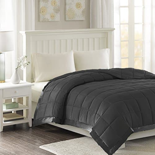 Luxlen Microfiber Blanket with Satin Edge - Down Alternative (Black, King / Cal King)