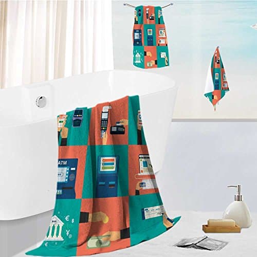 Printsonne Microfiber Beach Towel set with Travel flat concept vector illustration set of payment methods such as credit card with website nfc Ultra Absorbent Towel for the Beach