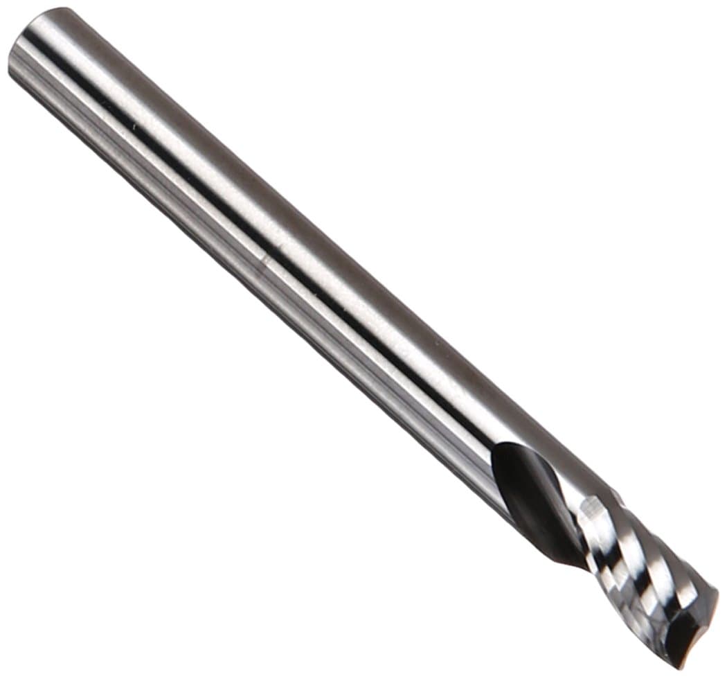 Micro 100 SFA-250-43 Square End Mill - Upcut, 1/4" Cutter Dia, 3/8" LOC, 1 Fl, 1/4" Shank Dia, 2-1/2" OAL, Uncoated