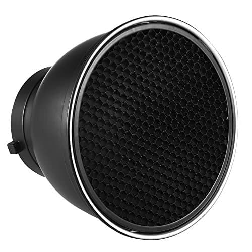 TOPTOO 7" Standard Reflector Diffuser Lamp Shade Dish with 60° Honeycomb Grid for Bowens Mount Studio Strobe Flash Light Speedlite