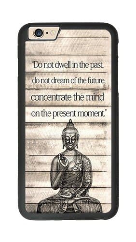 CASEU Printed Cell Phone Case for iPhone 7 Plus -Buddha Peace Quote