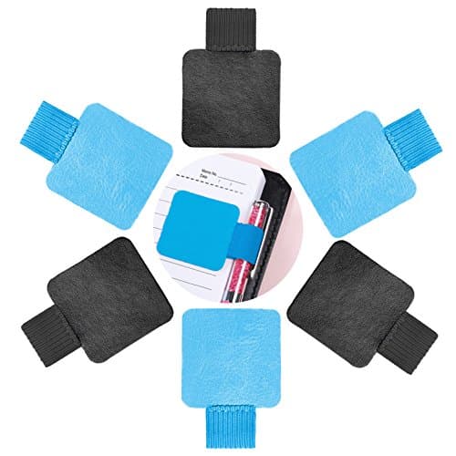 Pen Loop For Notebook Self-adhesive Pen Holders With Elastic Band For Apple Pen, Tablet, Journals, Clipboards, Calendars and Planners Blue and Black