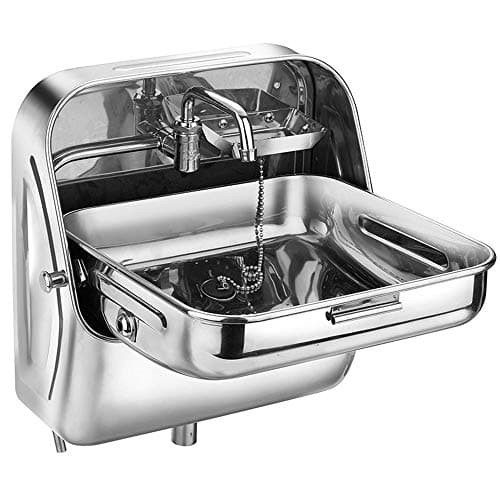 RV, Caravan, Camper, Boat Folding Sink and Faucet Combo 15 x 14,Wall Mounted Sink