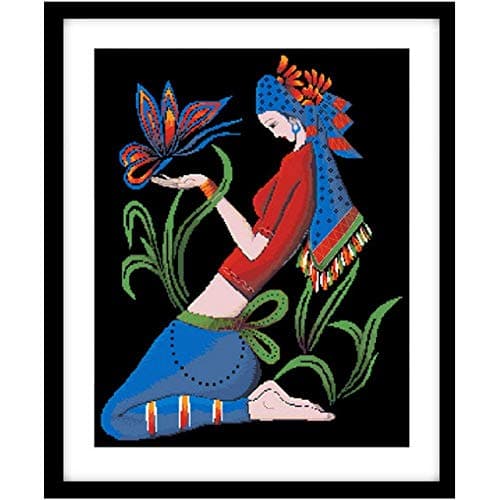 Cross Stitch Counted Kits 3D Printed Ashima Pattern DIY Embroidery Home Decoration (Heart Dance)