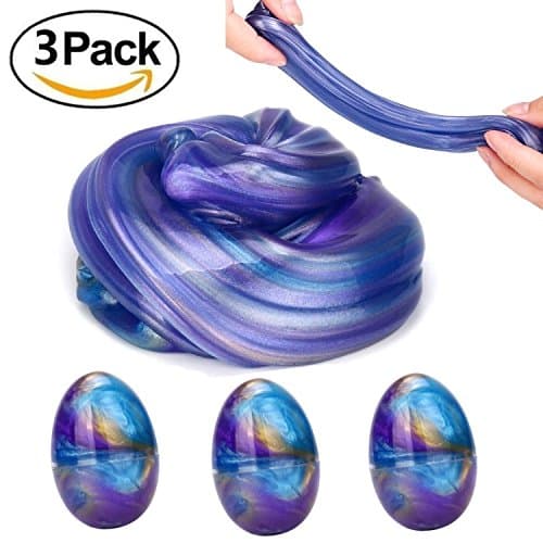 Galaxy Fluffy Slime, 3 Pack Soft Egg Slime Non-Toxic Colorful Mud slime Stress Relief DIY Toys for Kids Adult Slow rebound toys