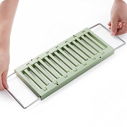 Lebather Stretchable Over The Sink Dish Drying Mats Multi-Functional Plastic Drainer Storage Organizer (Green)