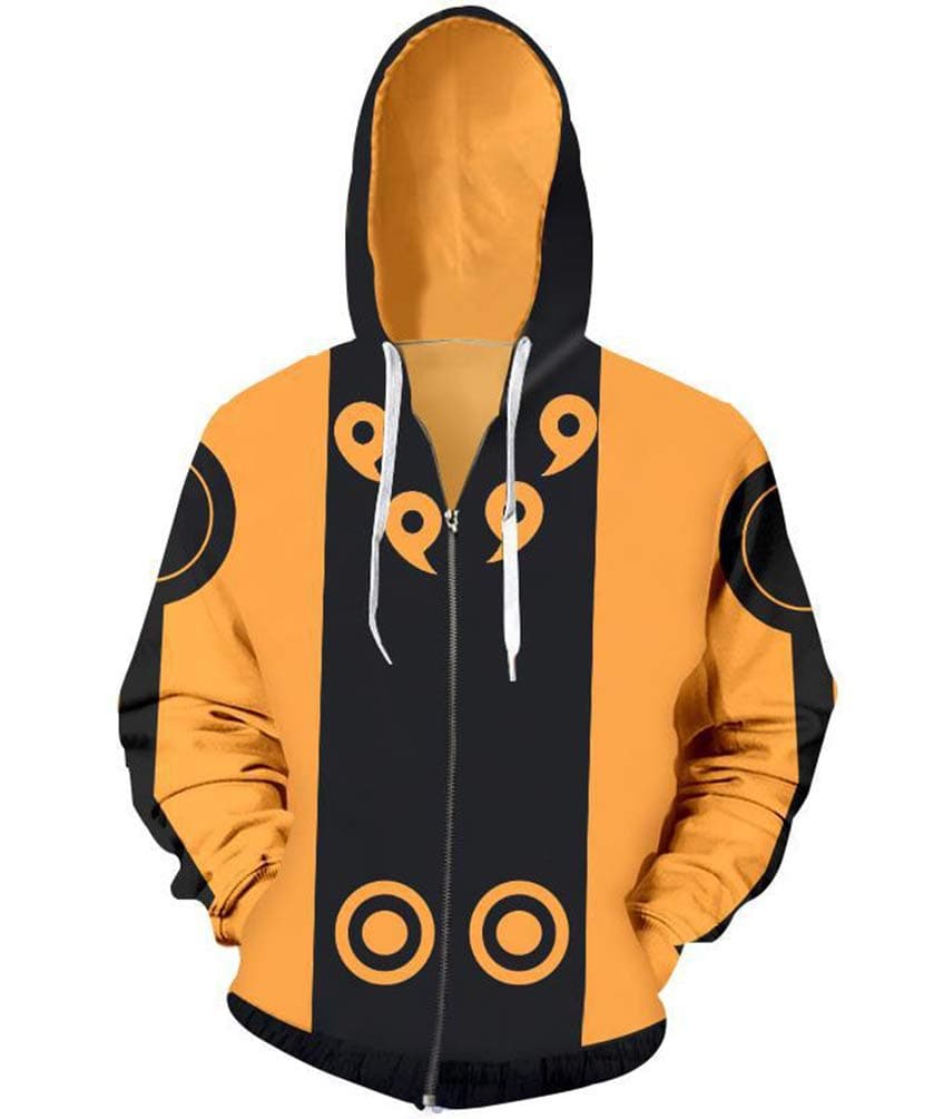 Ainuno Men 3D Printed Naruto Hoodie Zip/Pullover Anime Thin Hooded Sweatshirt