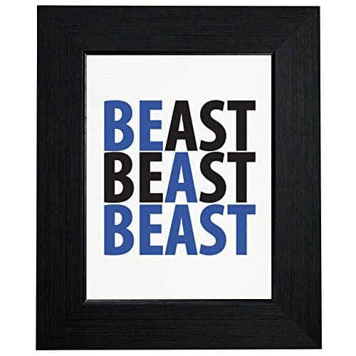 Be A Beast Weight Lifting Exercise Workout Framed Print Poster Wall or Desk Mount Options