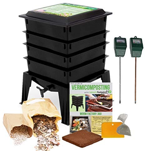 Worm Factory 360 Composting Bin + Moisture and pH Testing Meter Worm Farm Kit
