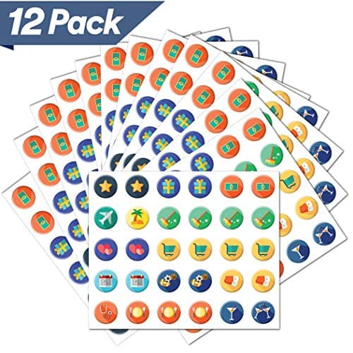 Additional Reusable Window Cling Stickers (12 Pack) - for All Lushleaf Designs Wall Calendars