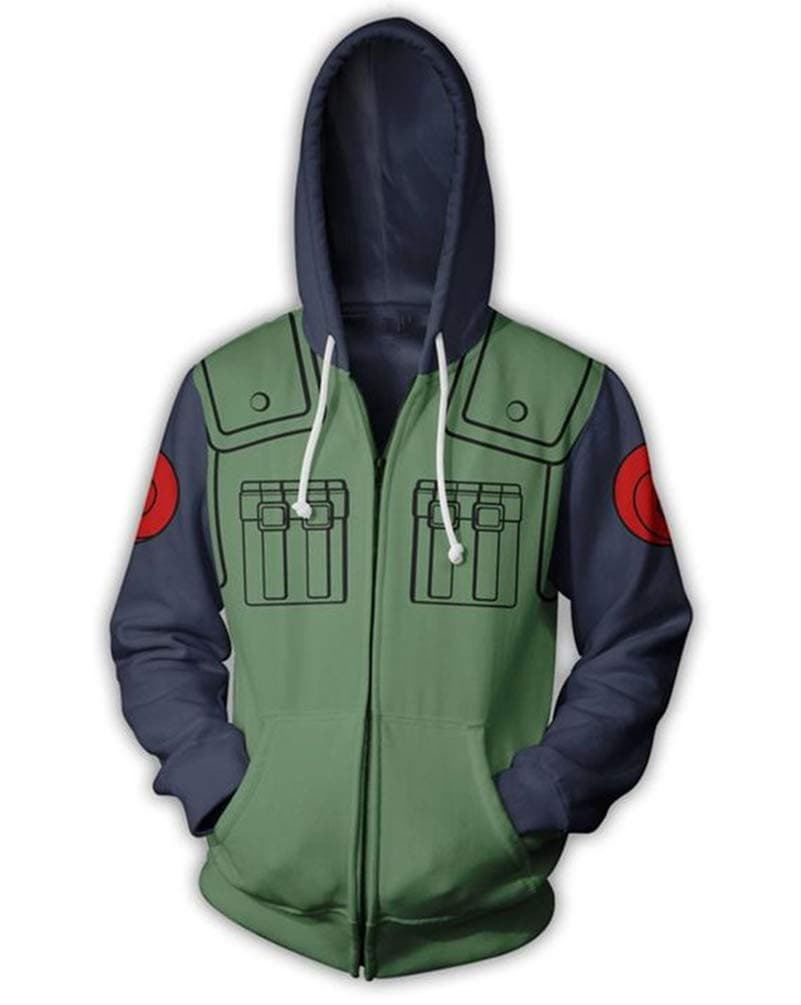 Ainuno Men 3D Printed Naruto Hoodie Zip/Pullover Anime Thin Hooded Sweatshirt