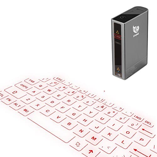 STARNUO Virtual Laser Projection Wireless Bluetooth Keyboard Power bank for Iphone Ipad,Smartphone and Tablets (Gray)