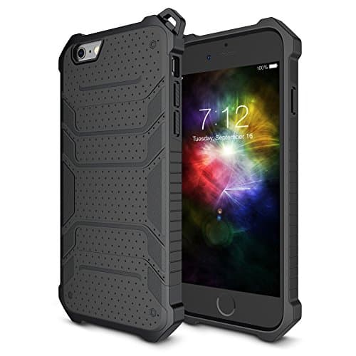 iPhone 6 Case, iPhone 6S Case, iCaber [Heavy Duty] Soft TPU &amp; Hard PC Rugged Dual Layer Case for iPhone 6 / iPhone 6S ( Black)