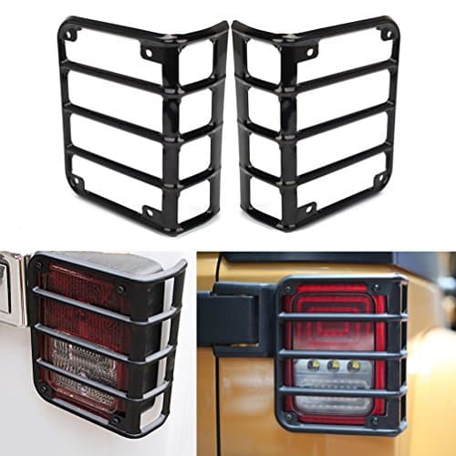 Rear Tail Light Guard Mounting Bracket for 07-15 Jeep Wrangler JK Taillights Lamp Protector Covers - Pair