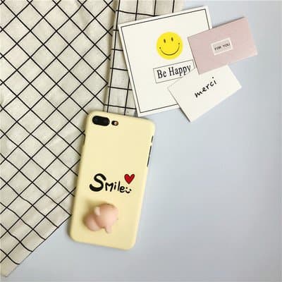 3D Cute Soft Silicone Squishy iPhone TPU Cover for iphone 6 6s (Yellow)