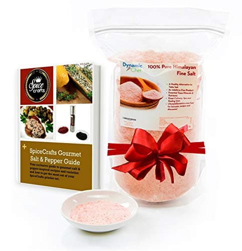 Pure Himalayan Salt by Dynamic Chef, Pink Salt, Essential Trace Minerals, Plus RECIPE EBOOK (Fine Salt)