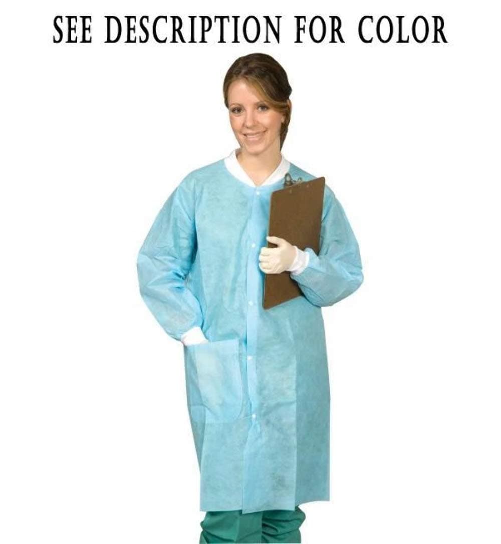 Full Length Disposable LAB Coat - Medium 10 per Pack [SG-9004]