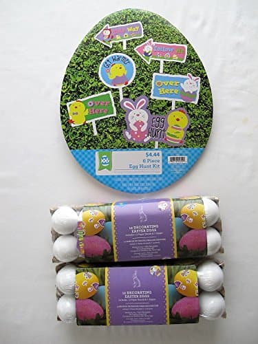 Easter Egg Hunt Kit &amp; 2 dozen Craft Easter Eggs; Decorating Bundle