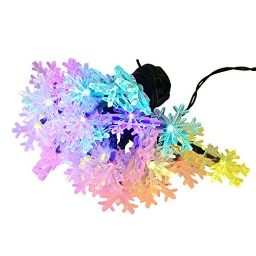 Solar Snowflake Waterproof String Light,Stoog 30 LED 20ft Sun Powered Fairy Strip String Lights for Outdoor Garden Lawn Patio Wedding Party Holiday Decoration (Multi Colored)