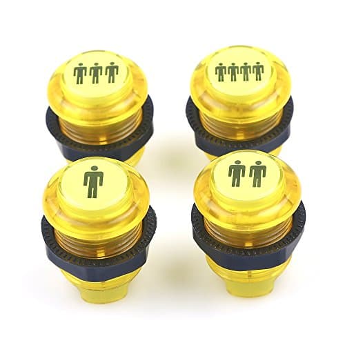 Easyget 5V Luxury LED Illuminated Arcade Start Player Buttons Kit 1P / 2P / 3P / 4P Start Push Button Kit For MAME / JAMMA / Fighting Games / Boxing Games - Yellow