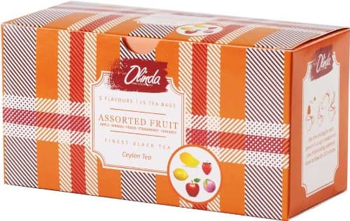 Olinda fruit Assorted (Earl Grey & lemon, apple, mango, peach, strawberry, 2gx25 bags)