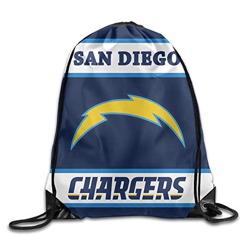 U9 Custom San Diego Logo Chargers Drawstring Backpack White