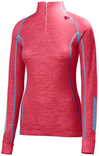Helly Hansen Women's Warm Freeze 1/2 Zip Base Layer Tops, Pink Glow, Large